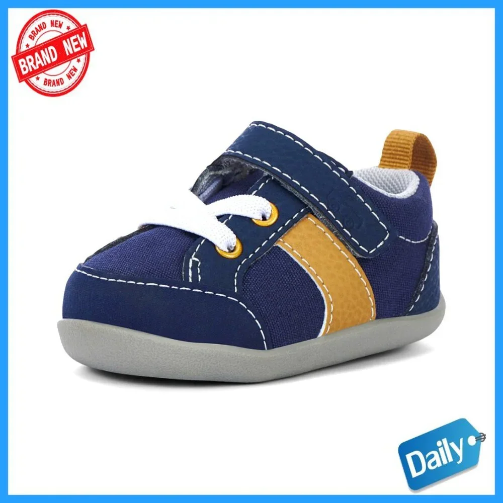 Infant Toddler Sneakers First Walker Shoes Leather Flexible Grip